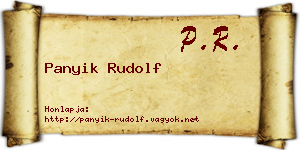 Panyik Rudolf névjegykártya